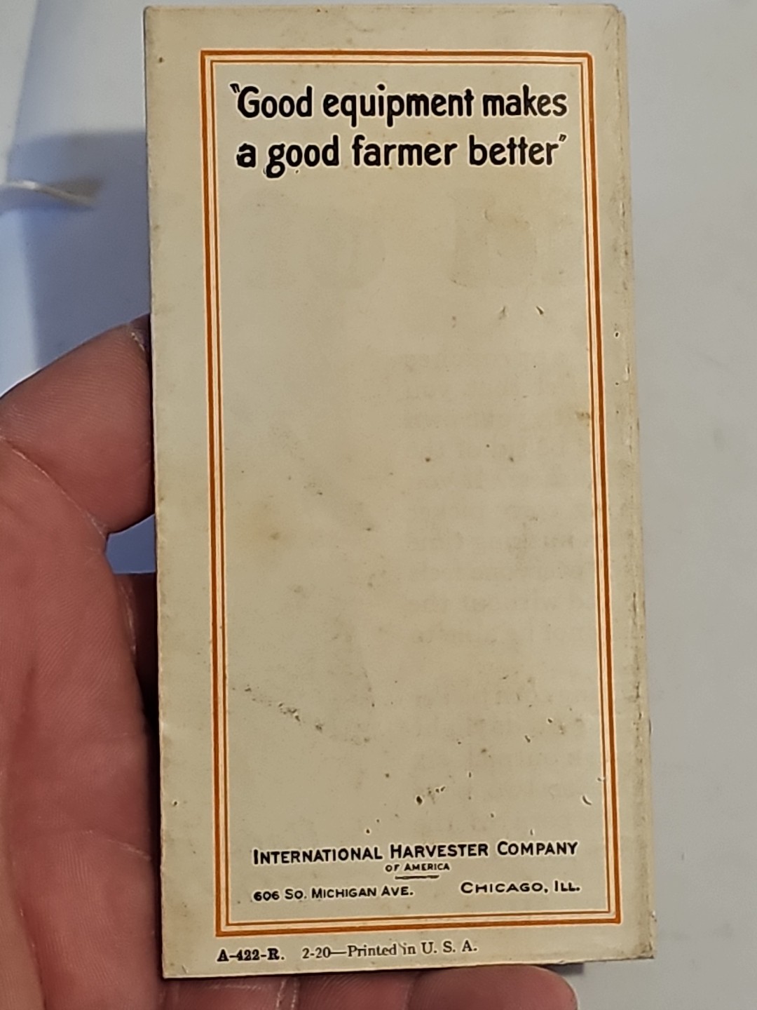 Vintage McCormick Deering Corn Picker Advertising Foldout 1920