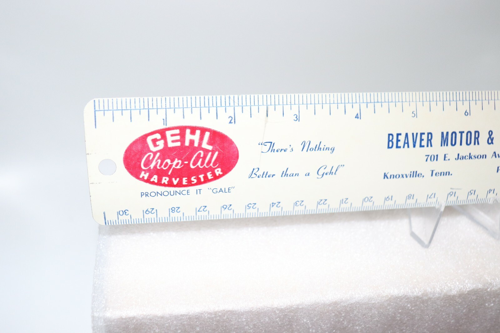 Vintage GEHL Farming Equipment Advertising Beaver Motor & Implement Co. Ruler