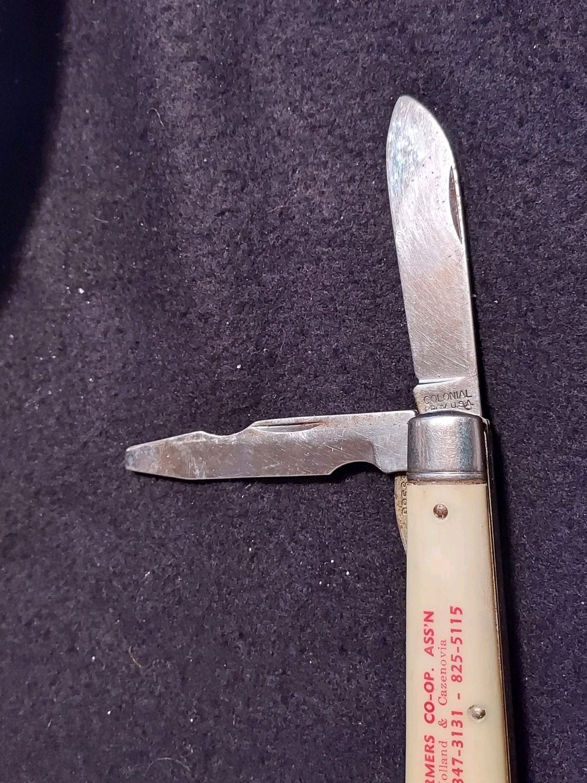 Holland Cazenovia CO-OP Elevator Advertising Pocket Knife Pipestone Minnesota