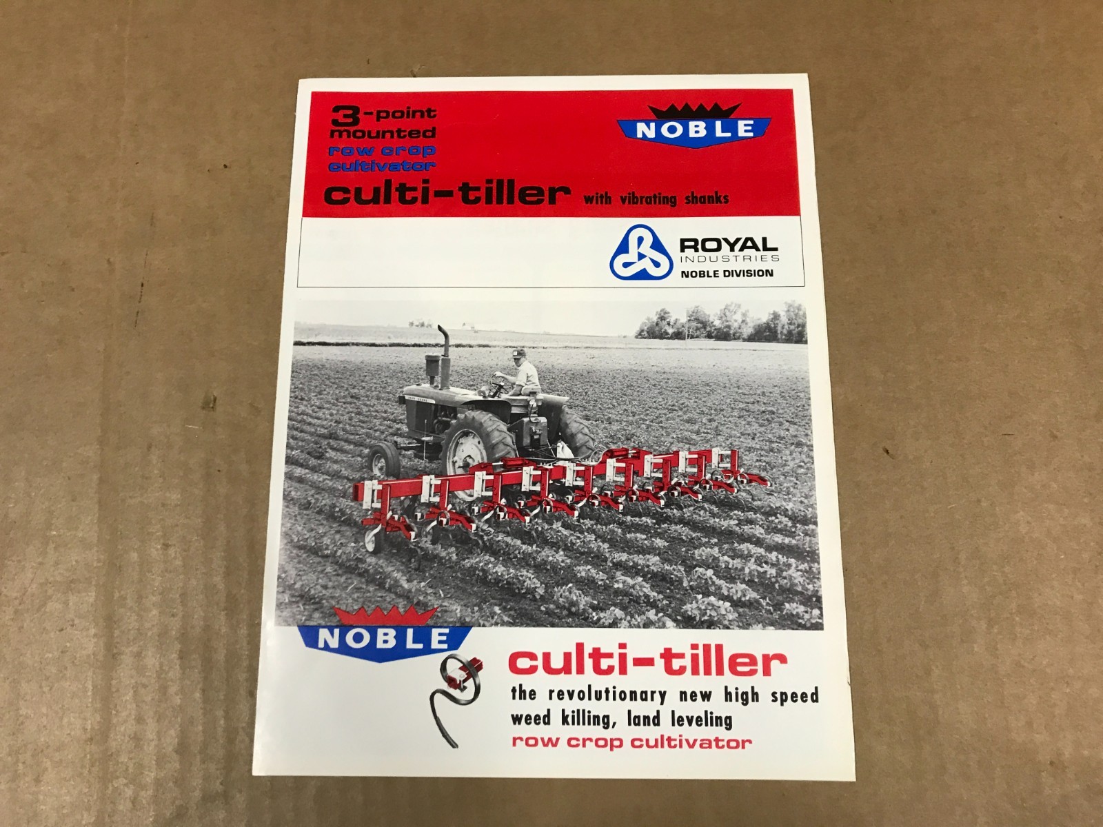 Vintage Noble 3-Point Mounted Row-Crop Cultivator Salesman Brochure