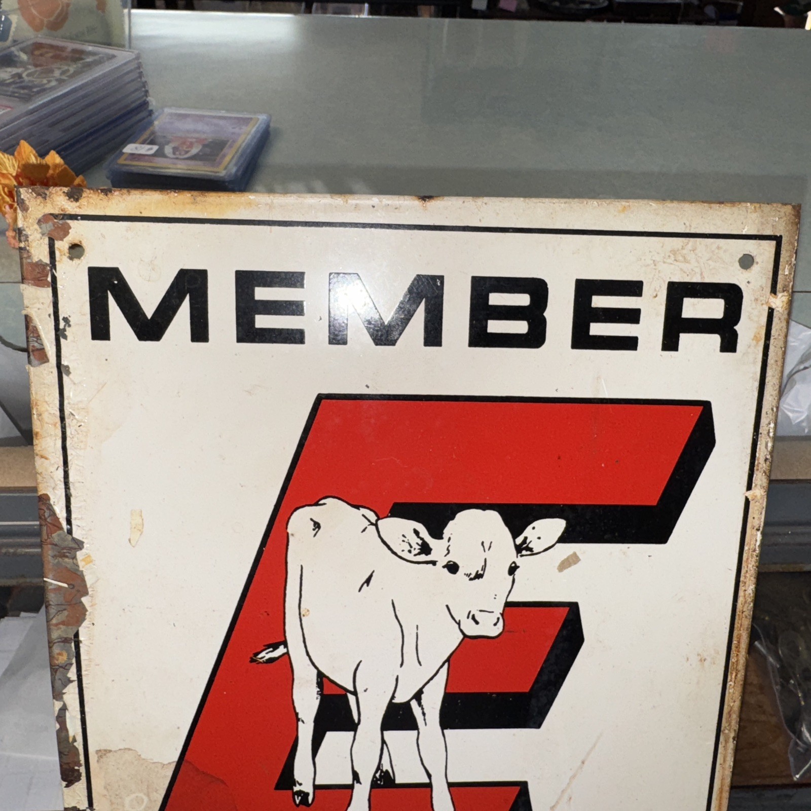 Member eastern artificial insemination cooperative painted tin sign