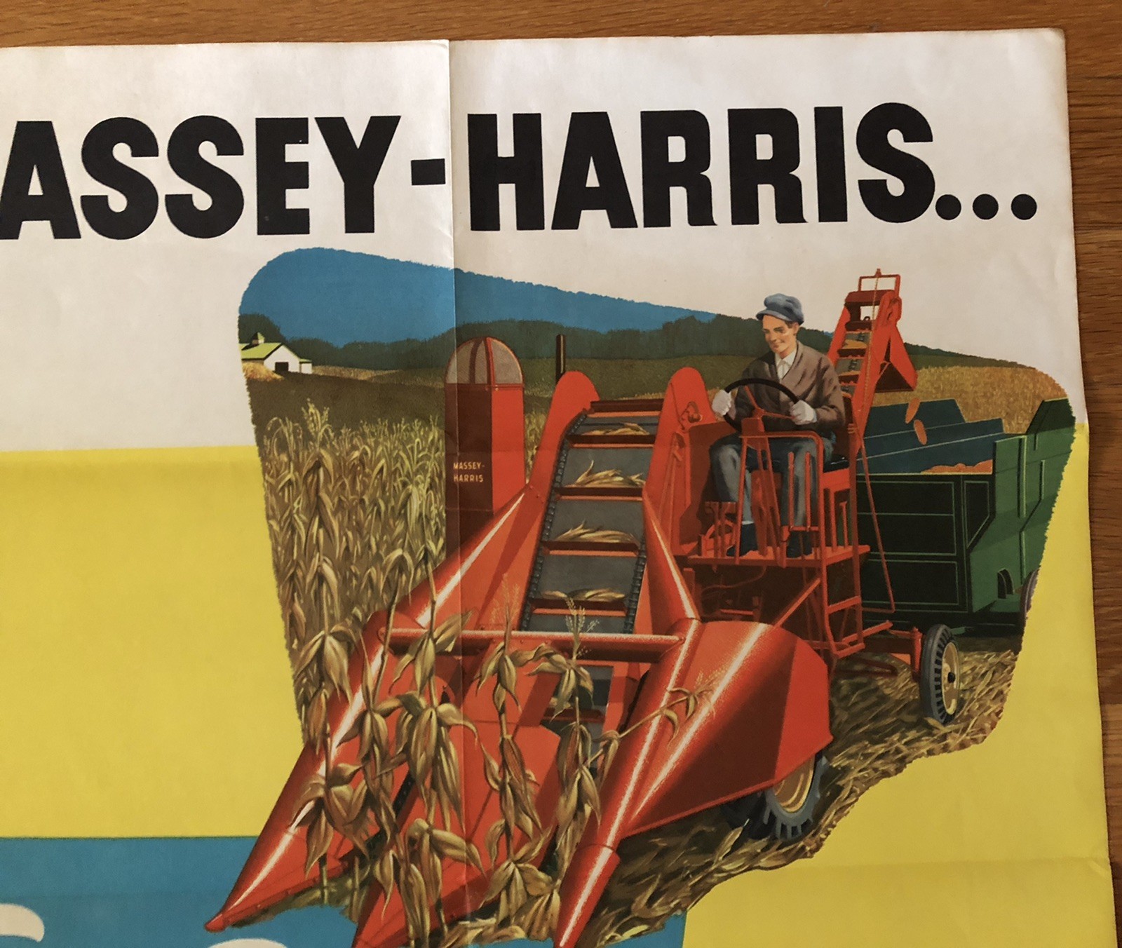 Vintage Massey Harris Self Propelled Corn Picker Dealer Brochure Poster