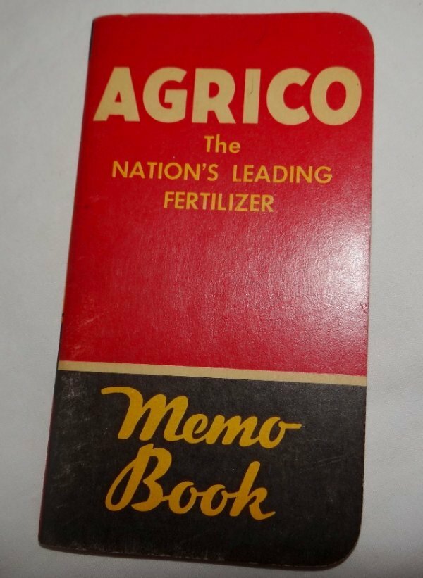 1951 AGRICO Fetrilizer Advertising Memo Book