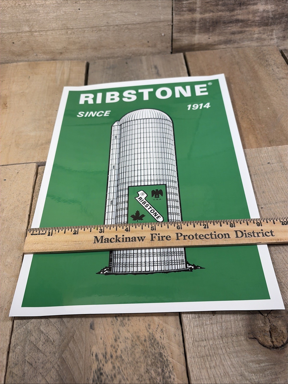 Vintage Ribstone Farm Silo Sticker Decal Since 1914 USA Canada NOS