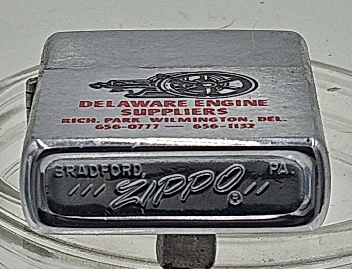 Vintage Hit & Miss engine advertising ZIPPO lighter in original box. NOS!