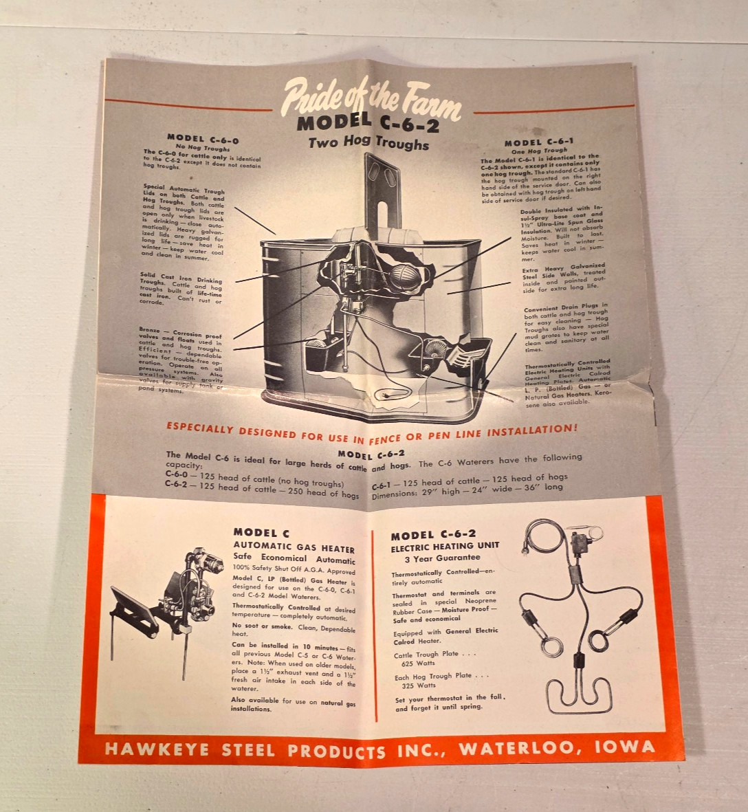 1950s Pride of the Farm Hog Livestock Automatic Water Feeder Brochure