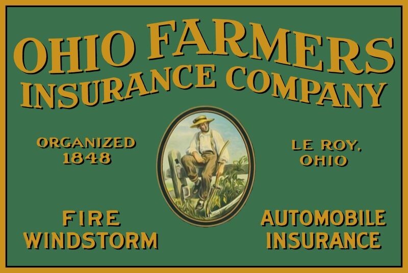 OhiO Farmers Insurance Company NEW METAL SIGN: Le Roy, OhiO – Large Size