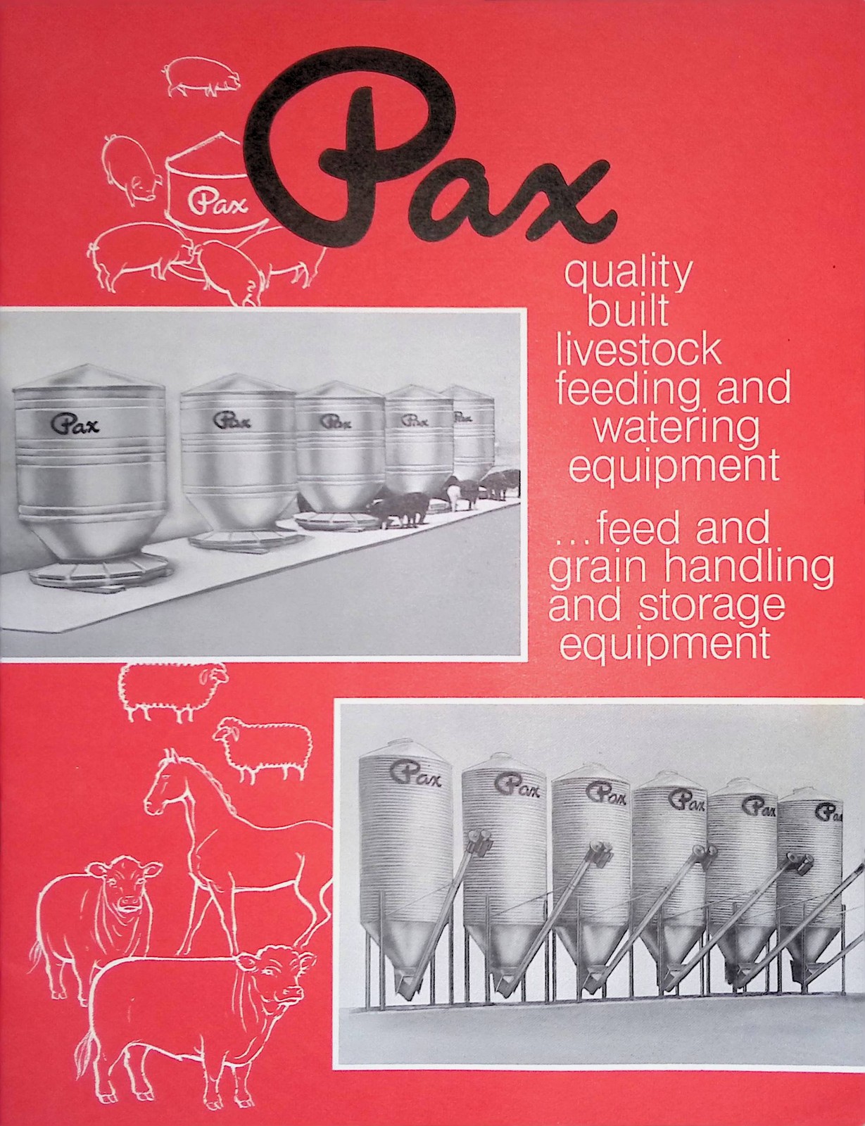 Vintage Farm Machinery Sales Brochure Pax Farm Livestock Feeding Equipment Broc