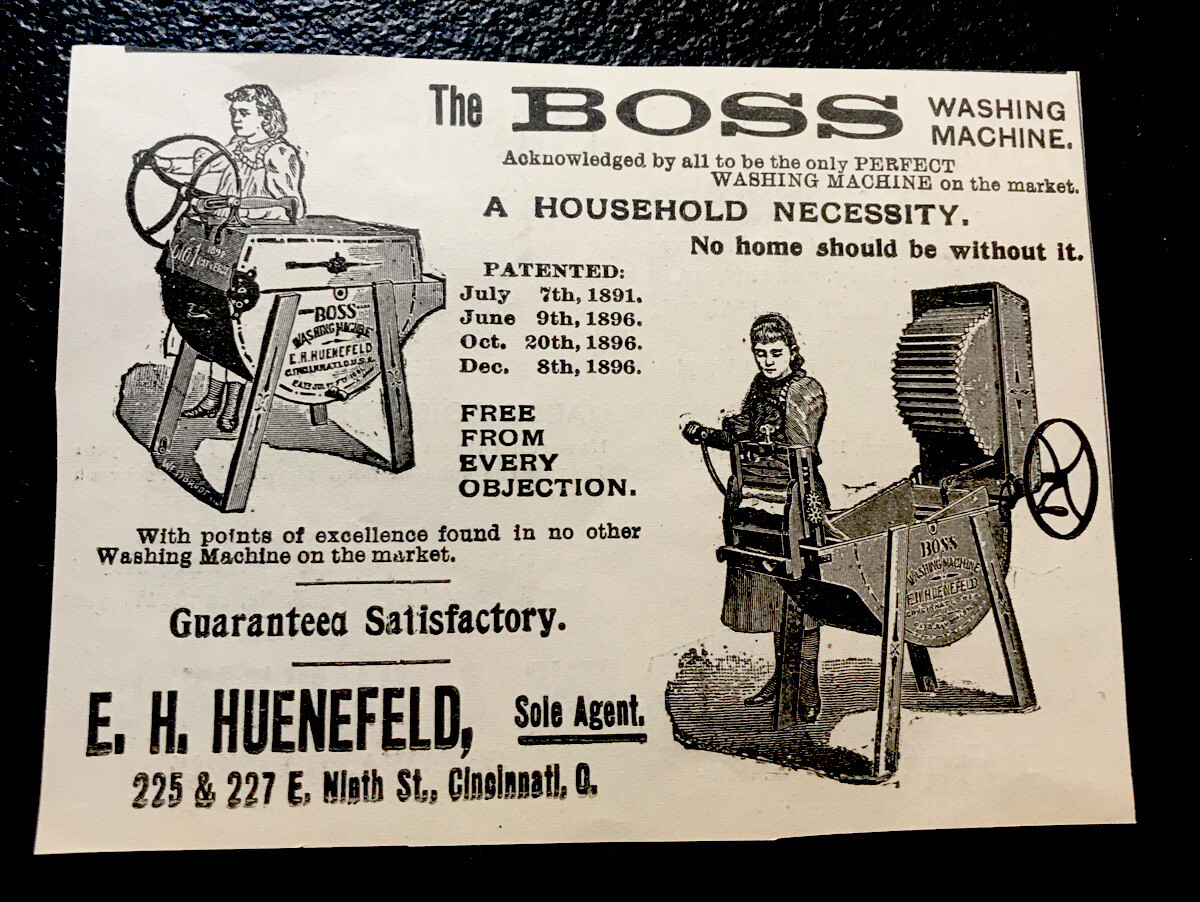 ORIGINAL 1897 Boss Washing Machine Farm Advertising – Cincinnati – Ohio