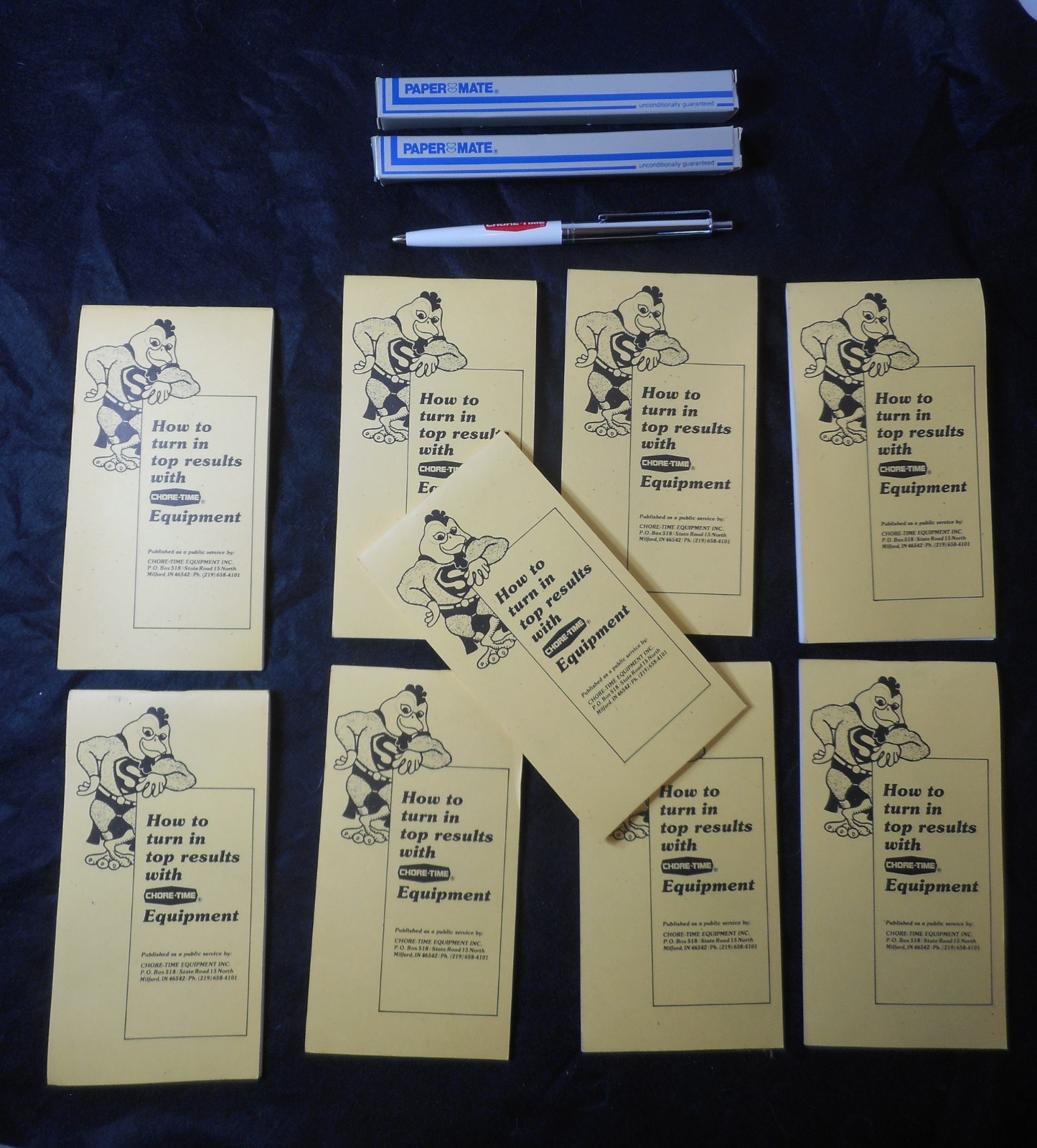 💥Vtg Chore Time Poultry Sales Pamphlets + 2 pens-FREE SHIP