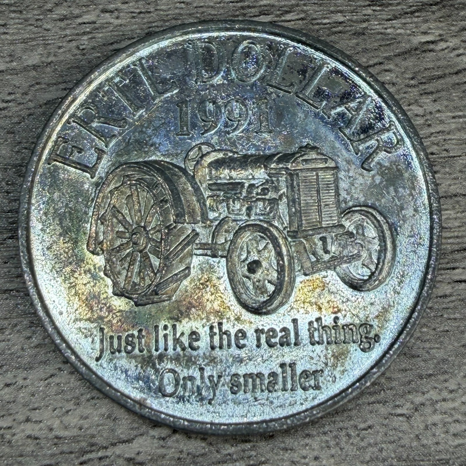 Vtg 1991 ERTL Dollar Tractor Coin Token Farm Toy Promo Commemorative Piece