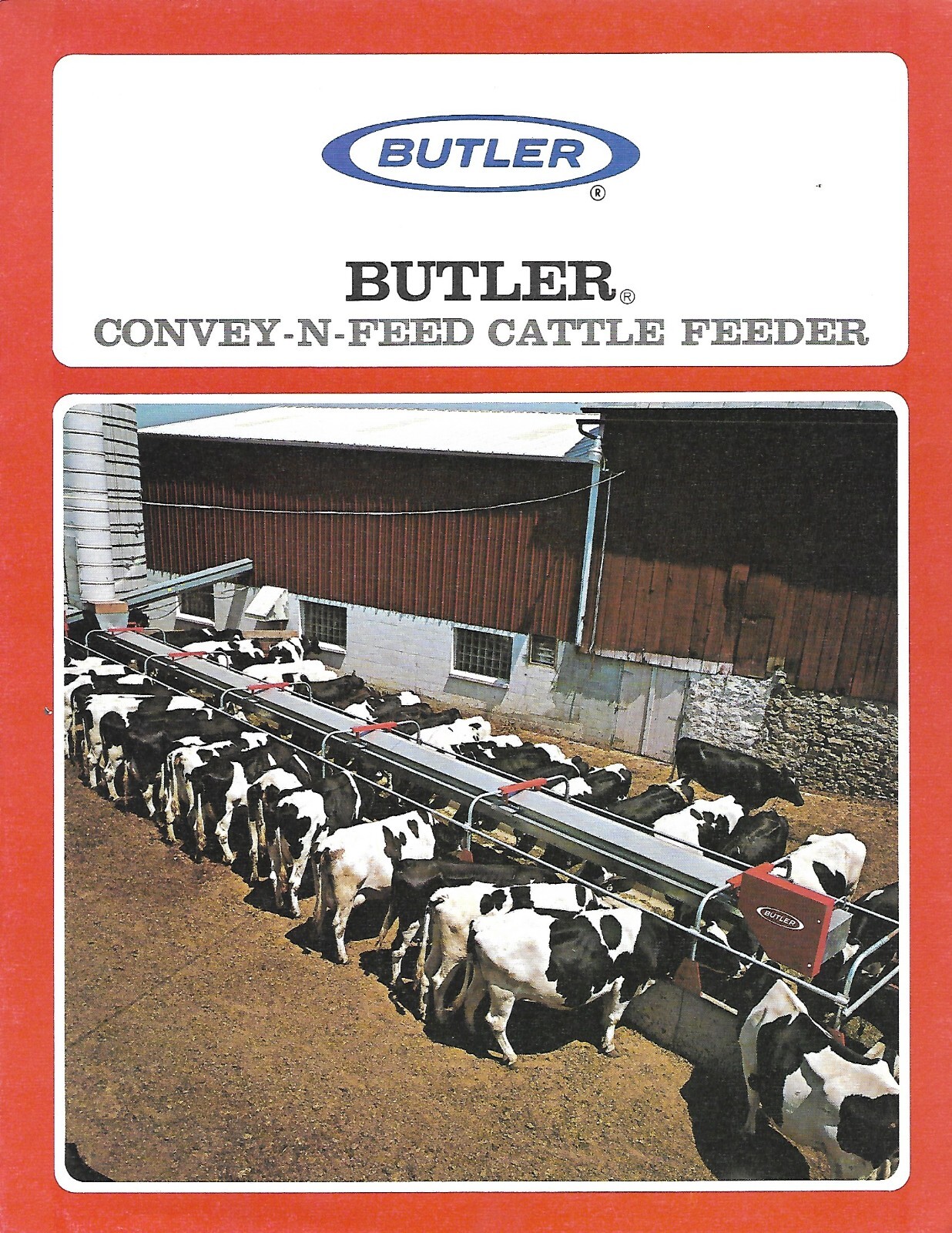 Farm Equipment Brochure – Butler – Convey-N-Feed Cattle Feeder – c1977 (F7899)