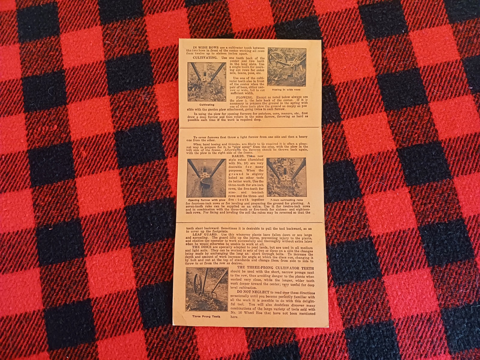 1900s Planet Jr Wheel Hoe Garden Cultivator Manual Direction Guide Farm Tractor