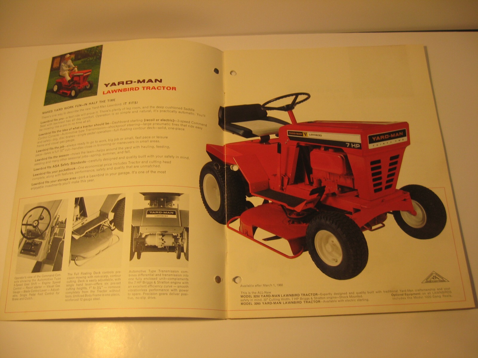 Yard-Man Lawn Mower Sales Brochure 1968 Tillers Snow Thrower