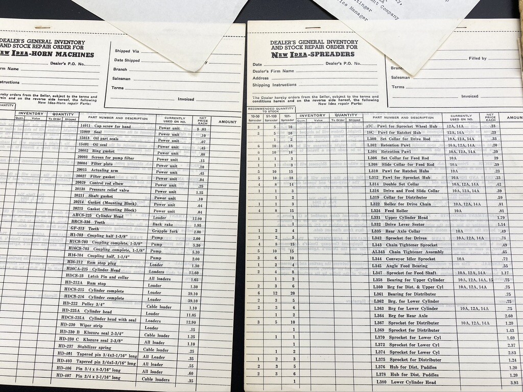 LOT Vintage NEW IDEA Farm Equipment Co. John Deere Oliver Case Ford Price Lists