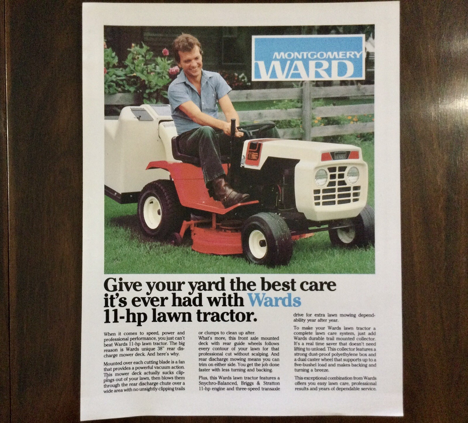 1980 Montgomery Ward 11-hp Lawn Tractor 38” Deck Original Brochure Flyer