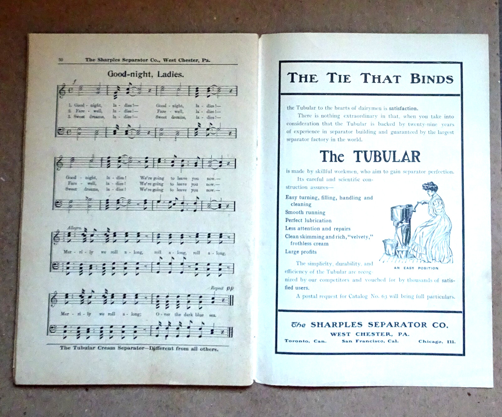 Choice Selection of Old Time Songs, c1900, Sharples Separator Co