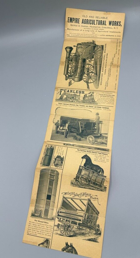 1880s EMPIRE Ag Works STEAM ENGINE Thresher SILO Saw FARM ADVERTISING Brochure