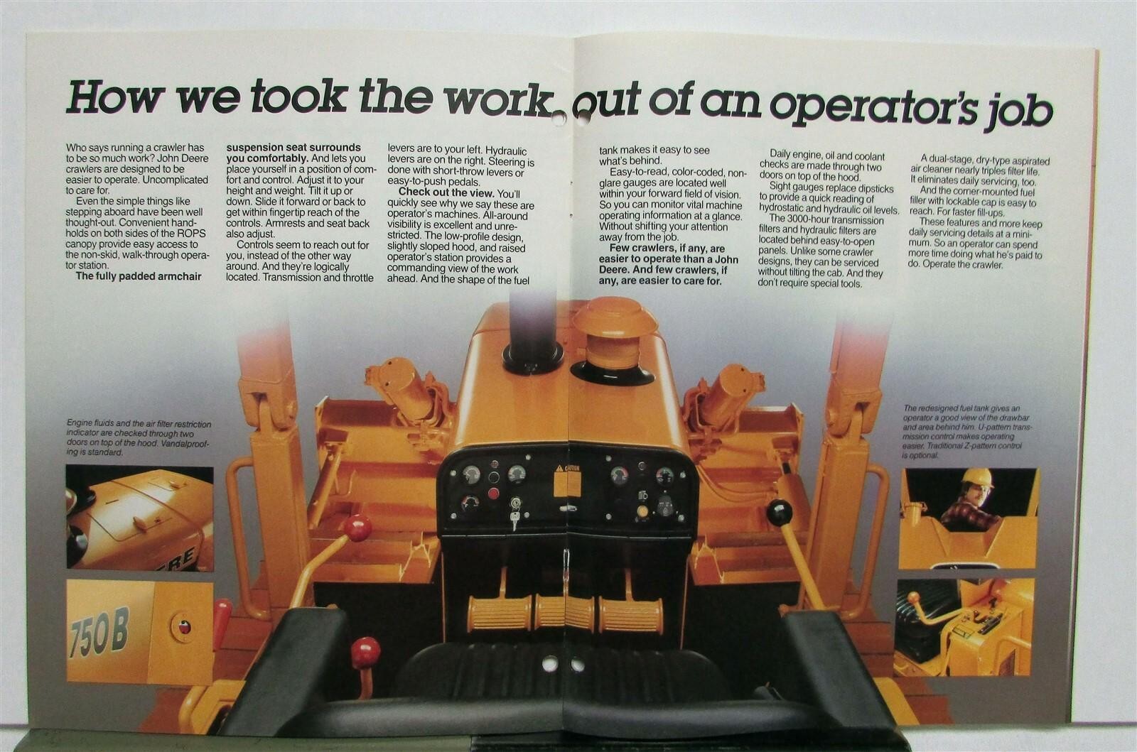 1985 John Deere Crawler Loader Dozer 100HP+ Specs Construction Sales Brochure