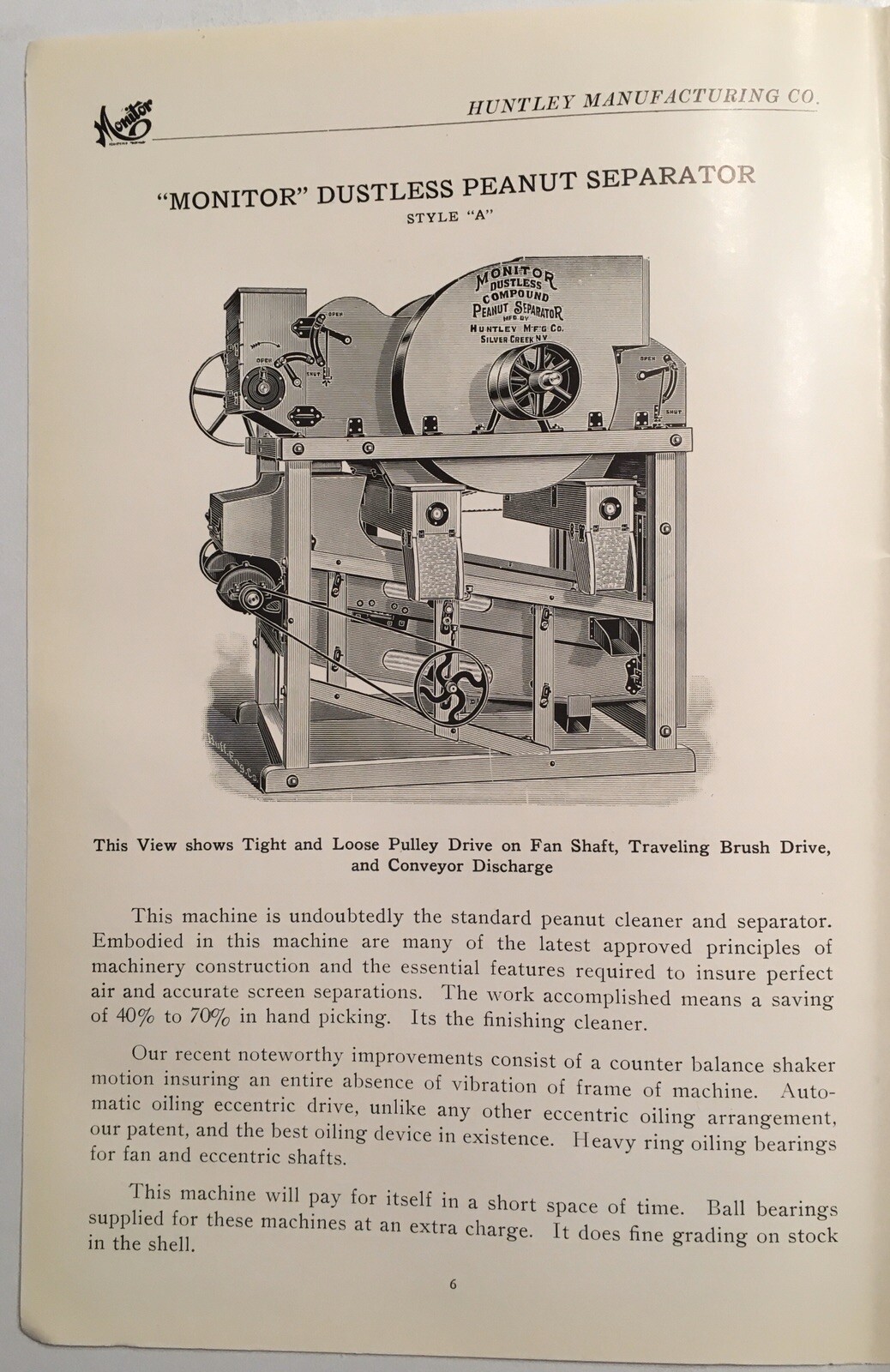 Vintage ORIGINAL 1920 Industrial Machine Ad for Monitor Peanut Separators