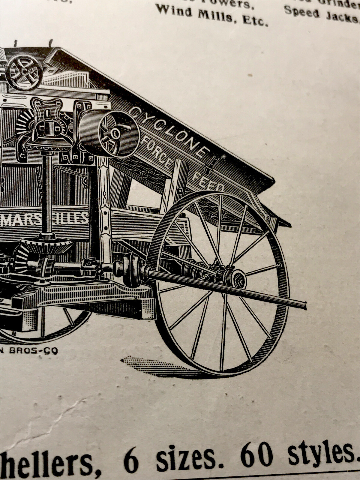 ORIGINAL 1897 Marseilles Shellers Farm Implement Advertising – Illinois