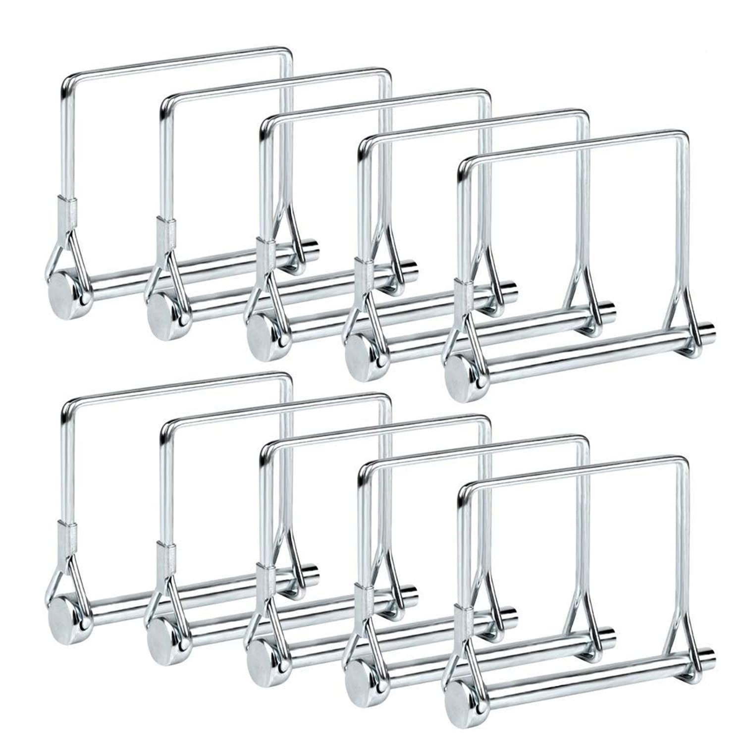 10 Pack 1/4X4 Inch Trailer Coupler Pin Heavy Duty Wire Lock Pin PTO Shaft Lockin