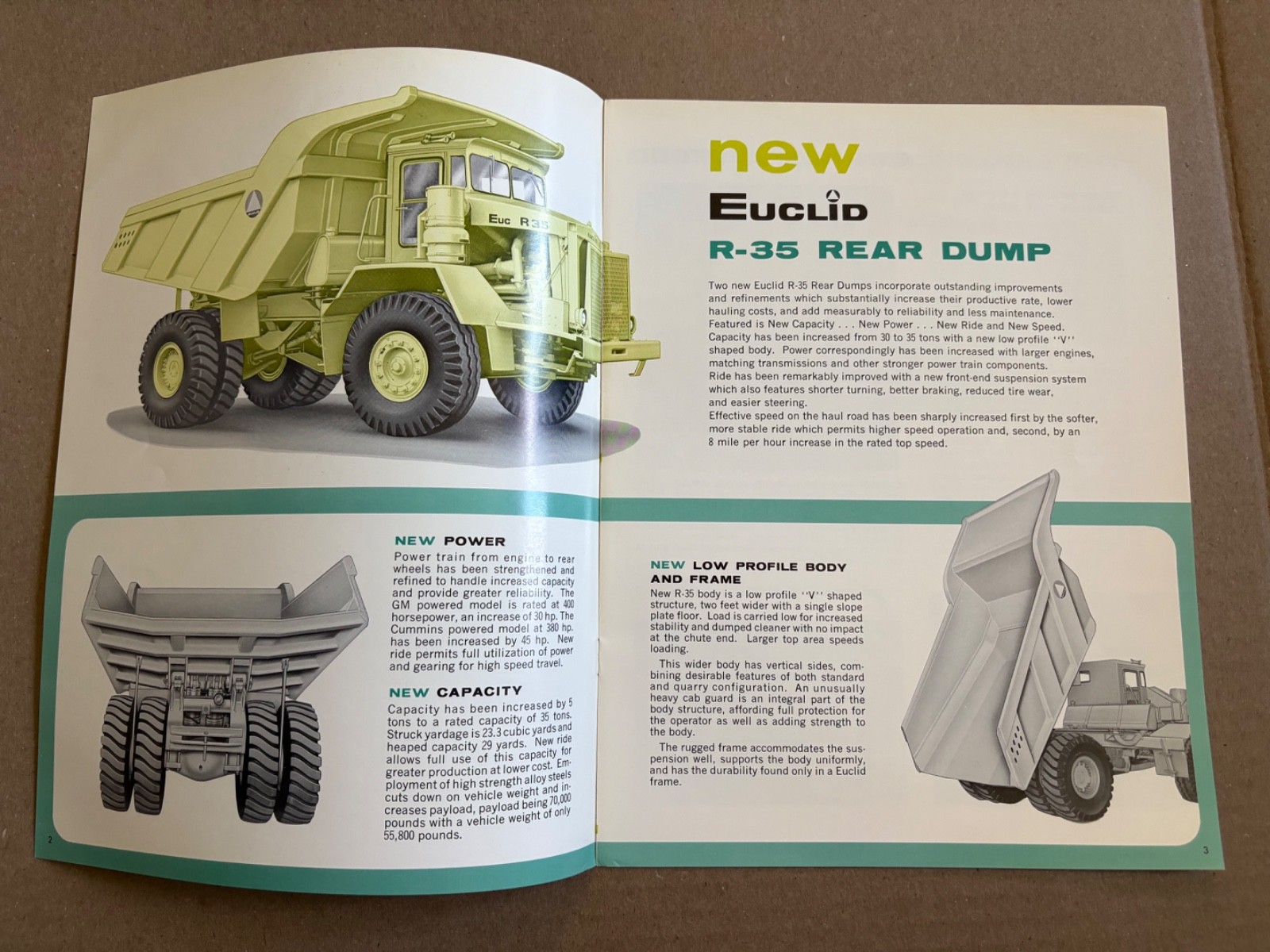 Vintage Euclid R-35 Dump Truck Sales Brochure