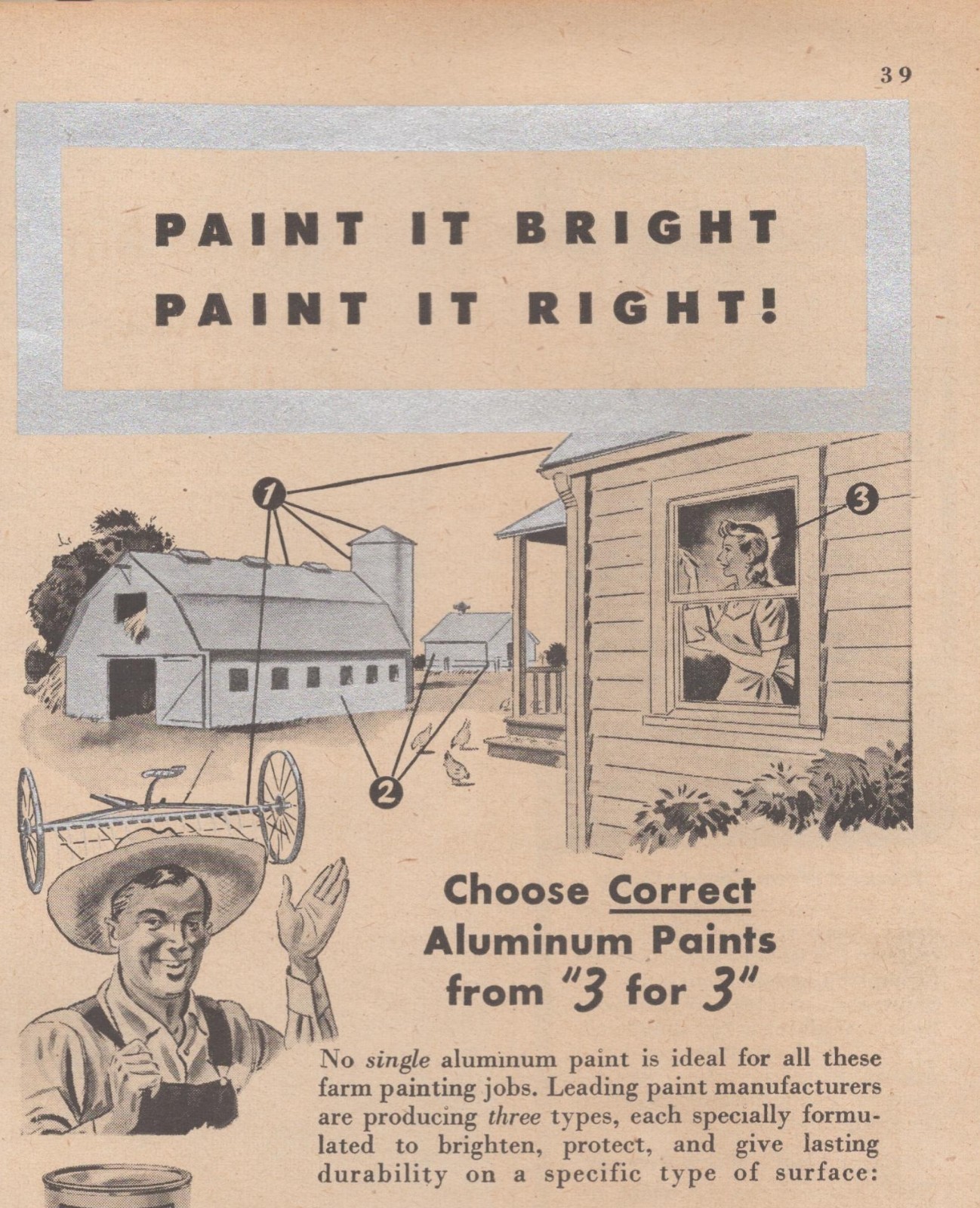 Alcoa Aluminum House Masonry Enamel Paints Farm House Barn Vintage Print Ad 1946