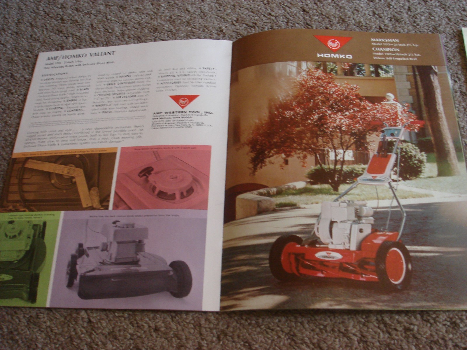 VINTAGE HOMKO 1962-1963 LAWN MOWER TRACTOR TILLER DEALER SALES BROCHURE LOT #1