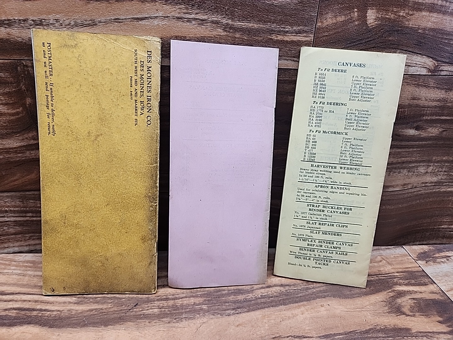 1939 1941 1942 Des Moines Iron Co Specialty Catalog Mower & Binder Parts