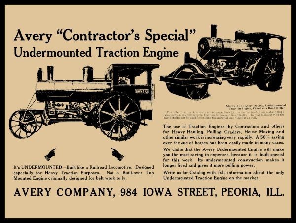 Avery Co. Peoria Illinois Contractor&rsquo;s Special Tractor New Metal Sign: 12×16&Prime;