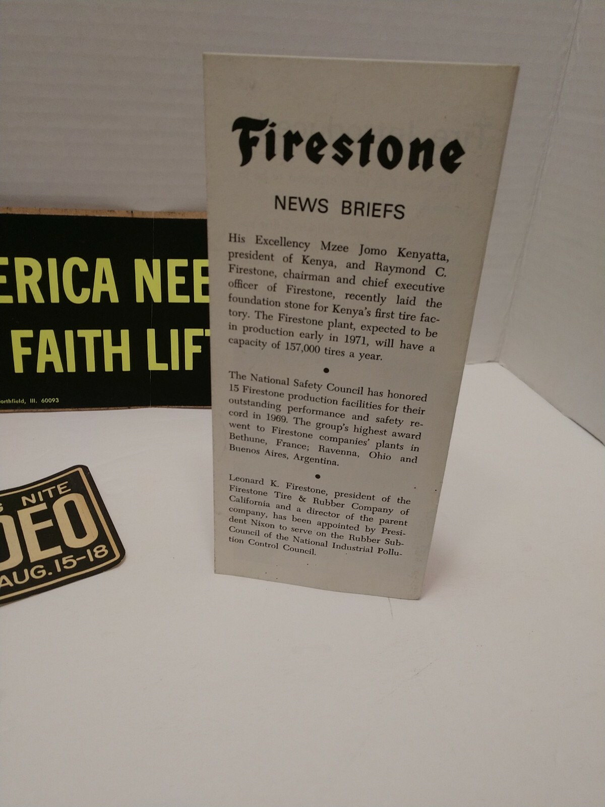 Vintage Firestone Tire & Rubber Co Income Statement 1970 And Other Misc. Vintage