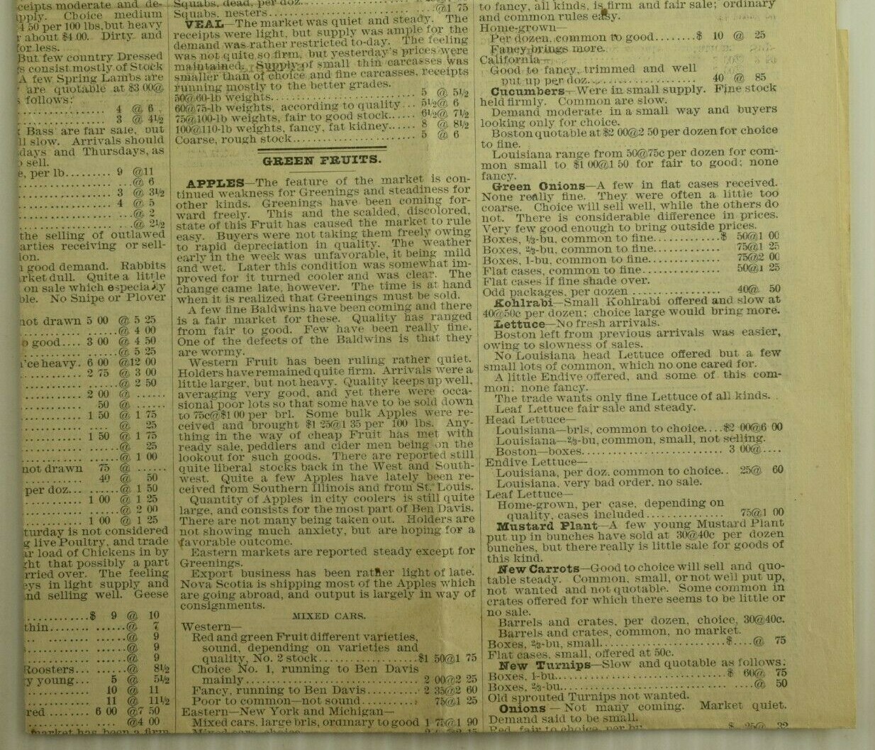 1896 Watson & Kelley Commission Merchants Chicago, IL Newspaper Flier #2