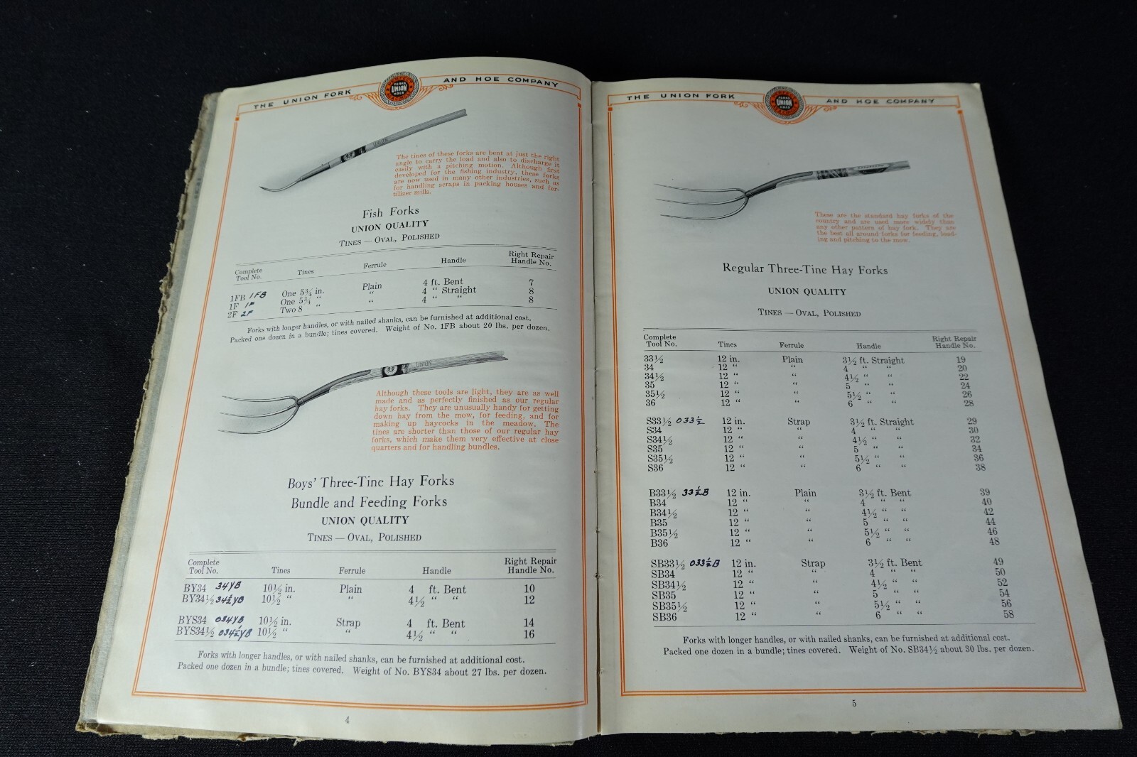 1928 Union Fork & Hoe Co Catalog Farm Garden RR Contractors Tools Columbus OH