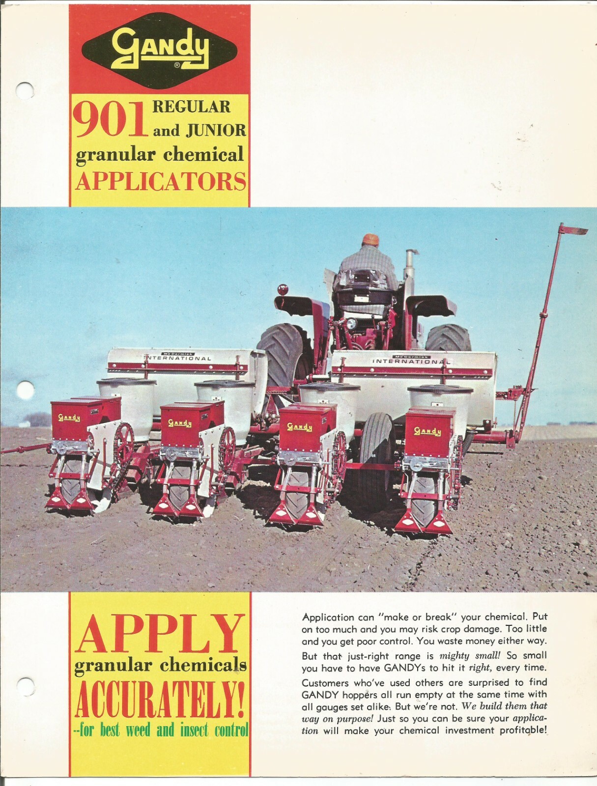 Original Gandy 901 Regular and Junior Chemical Applicators Sales Brochure 901167