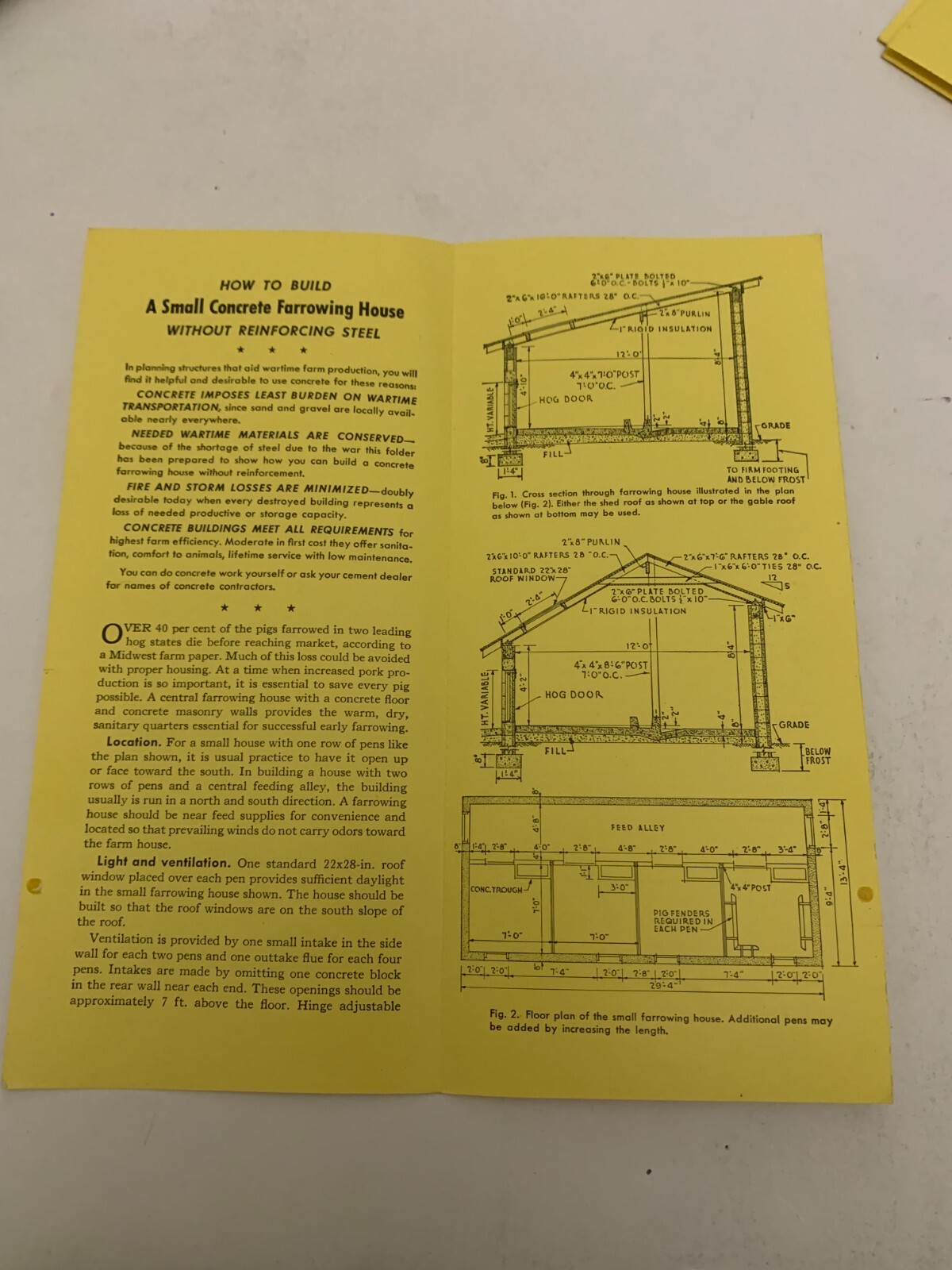 c1940 Portland Cement Co Des Moines Iowa Small Farrowing House Brochure