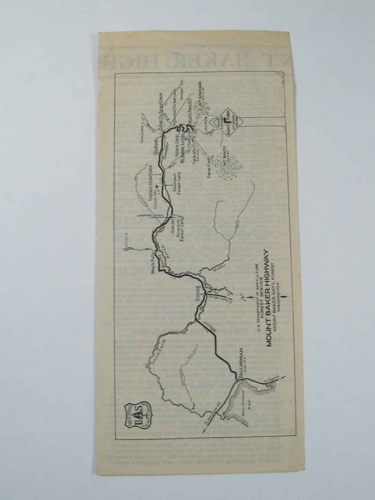 1931 MOUNT BAKER HIGHWAY LOG US DEPARTMENT OF AGRICULTURE