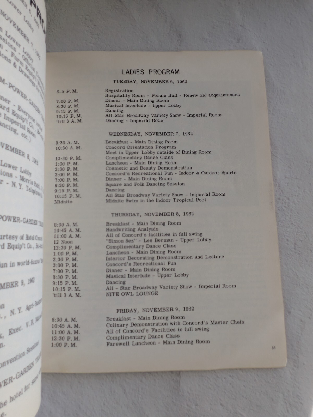 1962-63 New York Farm Equipment Dealers Association Convention Guide Concord