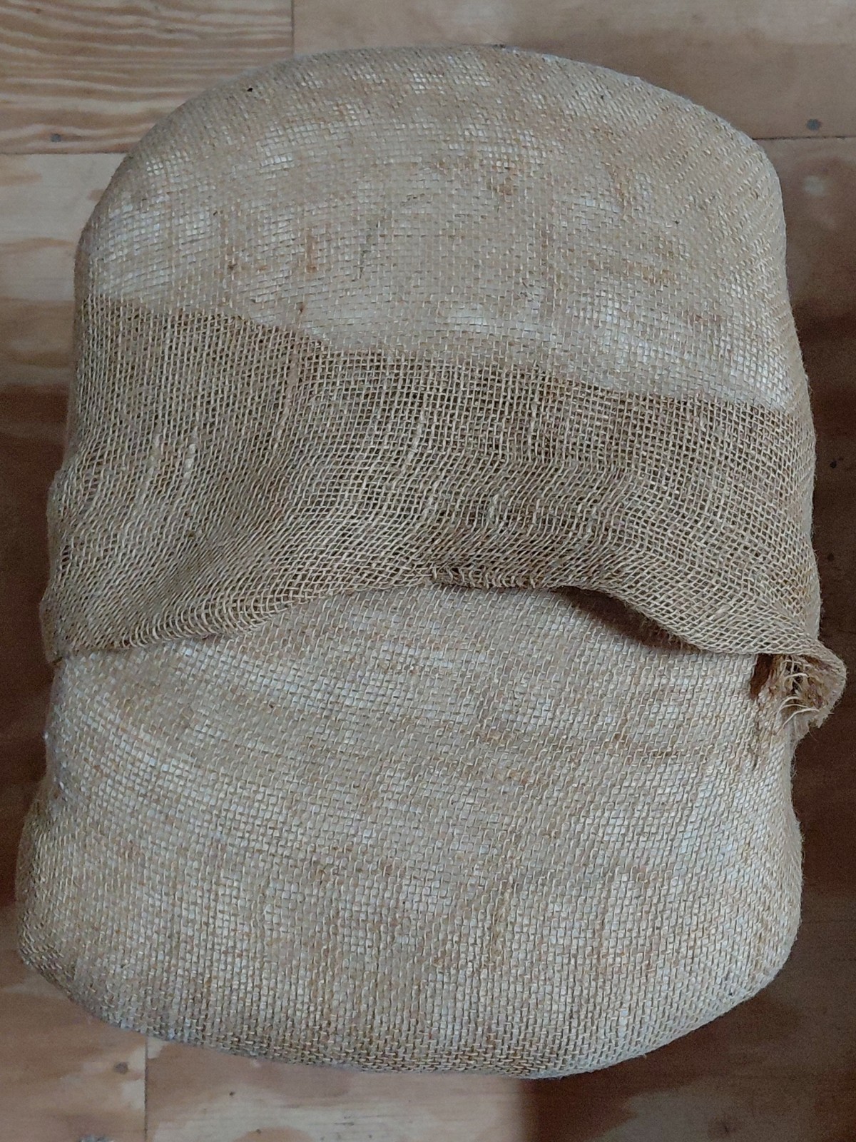 LARGE Vintage 33 Lb. Bale Of Raw USA Cotton Burlap Wrapped 21in x 18in x 13in
