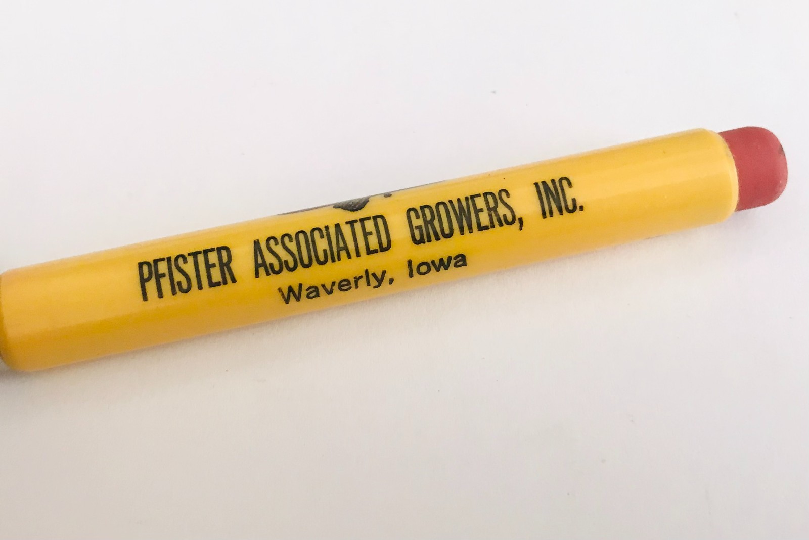 Vintage Pfister Growers Waverly IA Bullet Pencil Advertising Iowa Agriculture