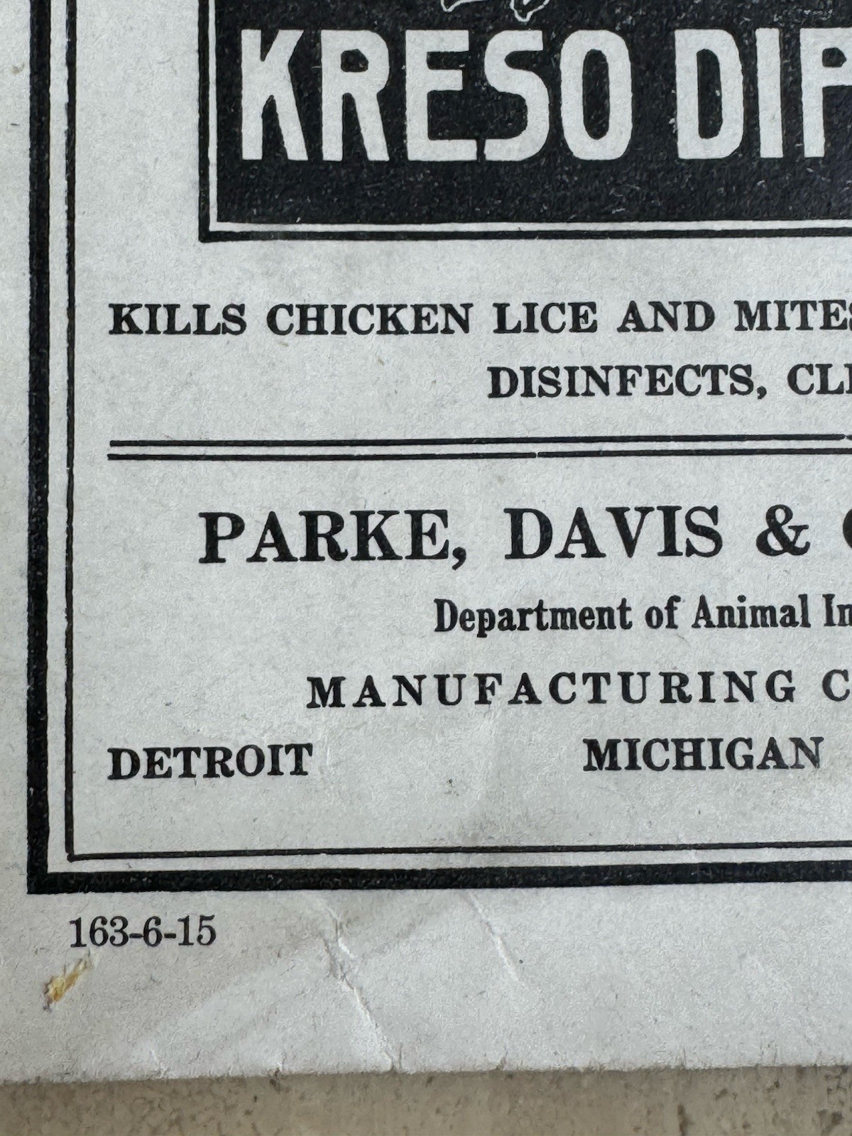 Antique Kreso Dip Poultry Lice Brochure Factory Tin Cans Parke Davis MI Illus