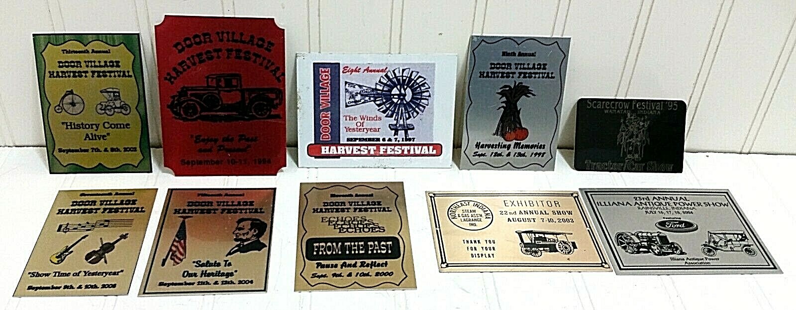 Show EXHIBITOR PLAQUE Lot Steam Gas Harvest Fest Car Tractor Power Indiana