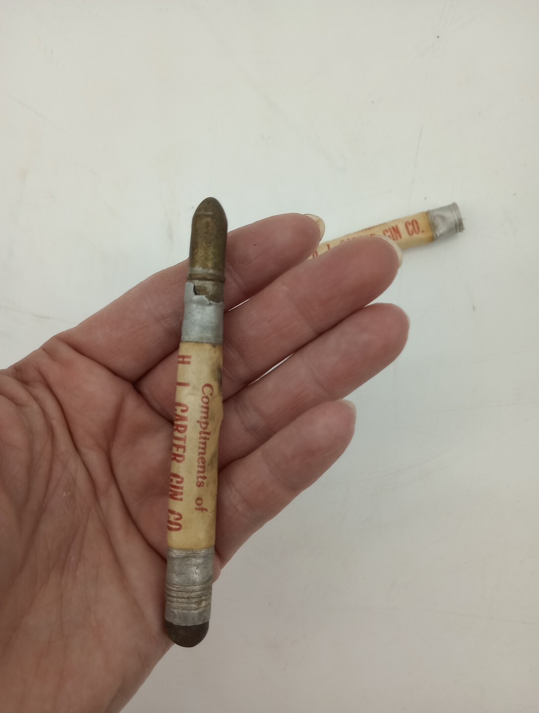 Vtg Rare Bullet Pen H.J. Carter Cotton Gin Advertising Pinedale Alabama. Read