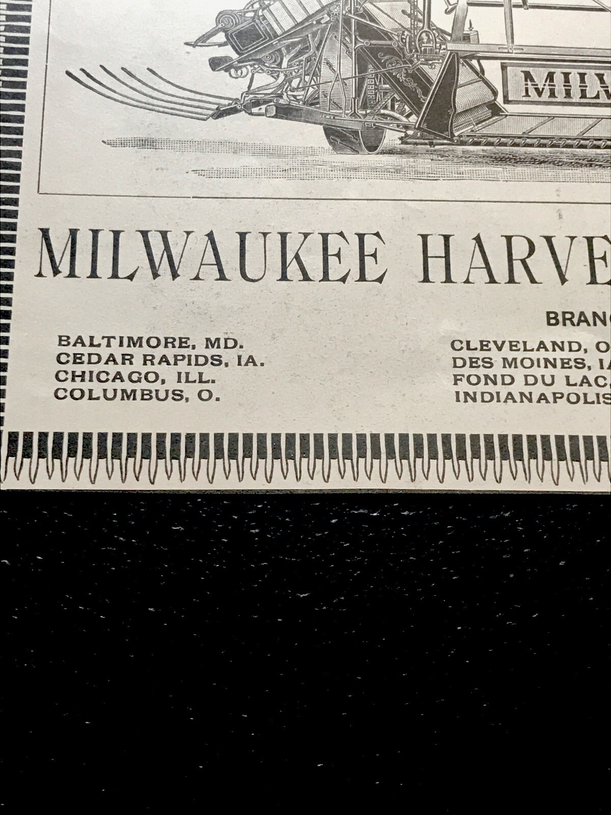 ORIGINAL 1897 Milwaukee Harvester Co. Farm Implement Advertising – Wisconsin