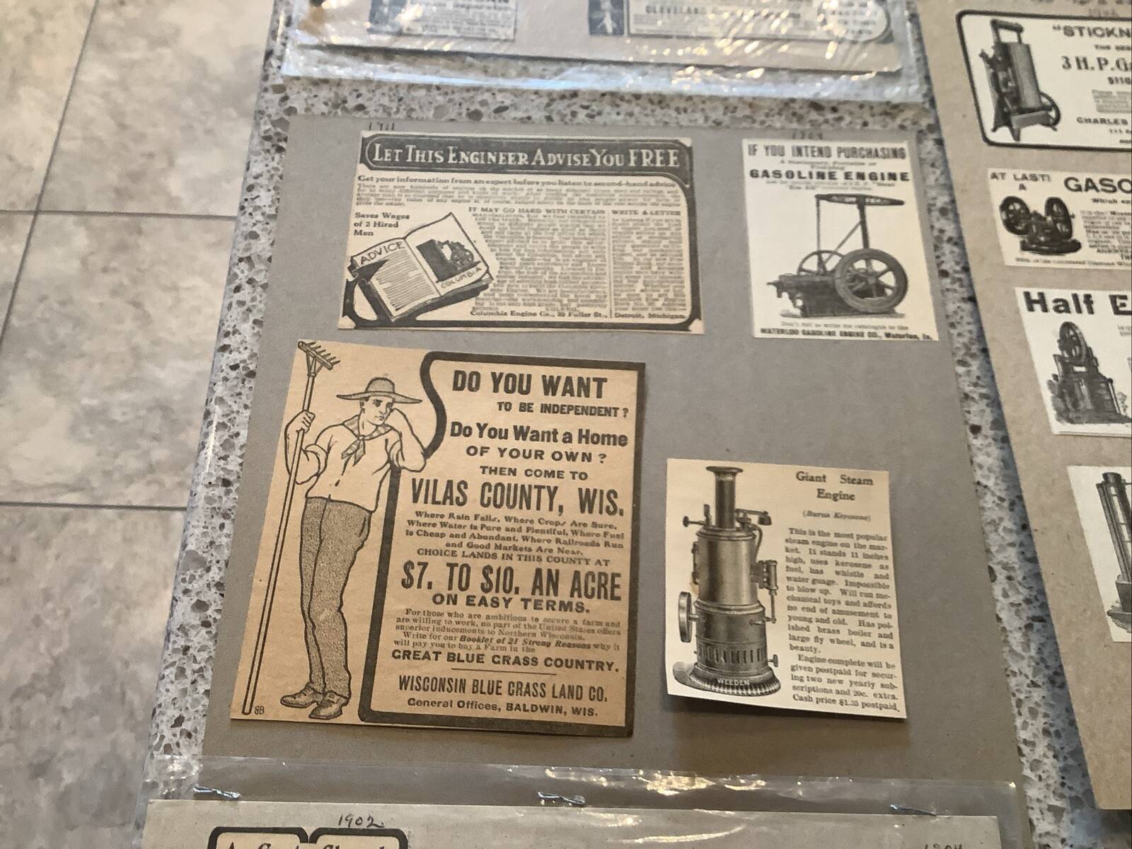 80+ B&W Print Magazine ads Farm Related 1900-10 Land Machinery Feed Gloves More