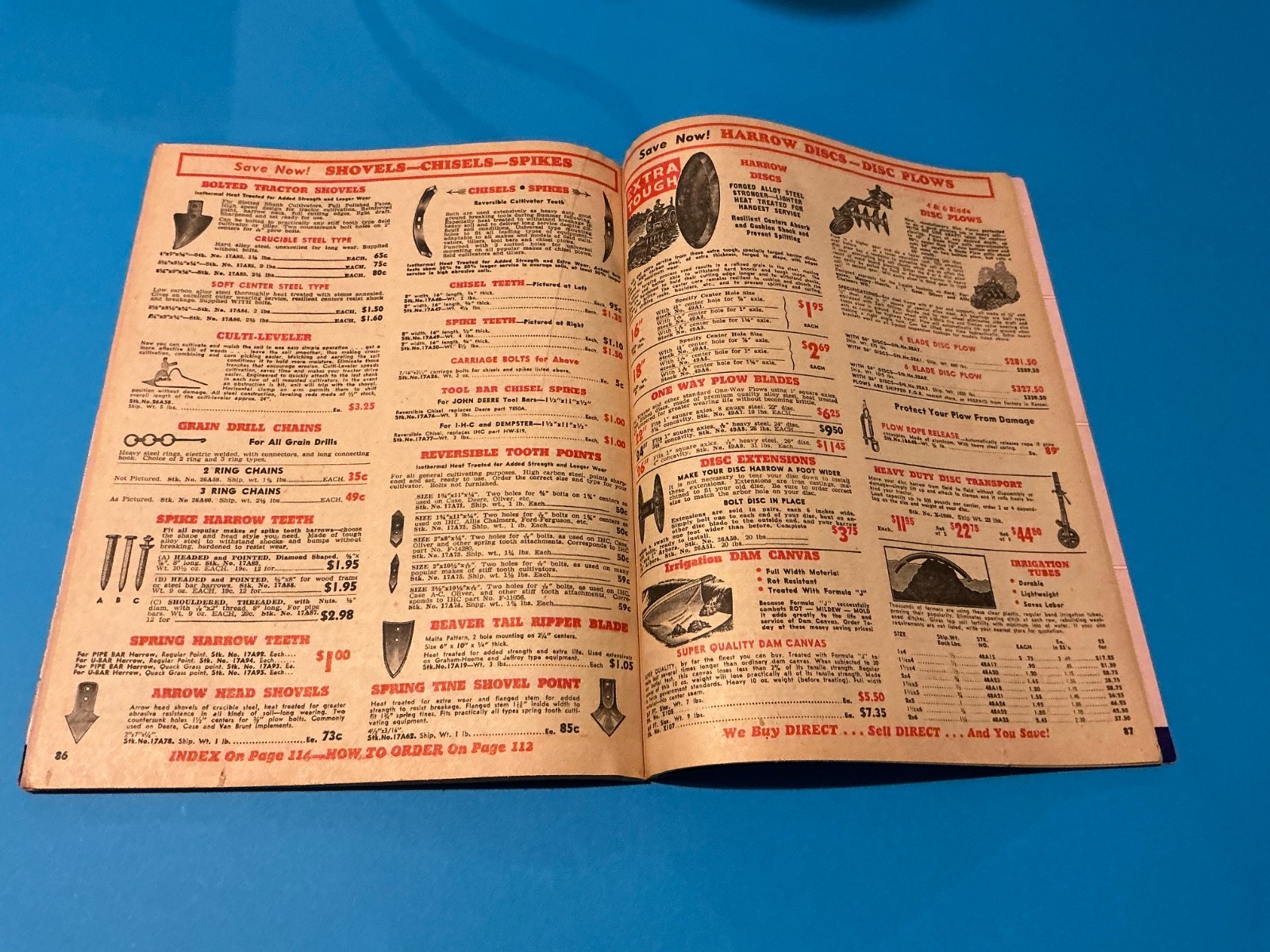 Vintage 1953 Tractor Supply Company Blue Book, Tractor Parts. PR11