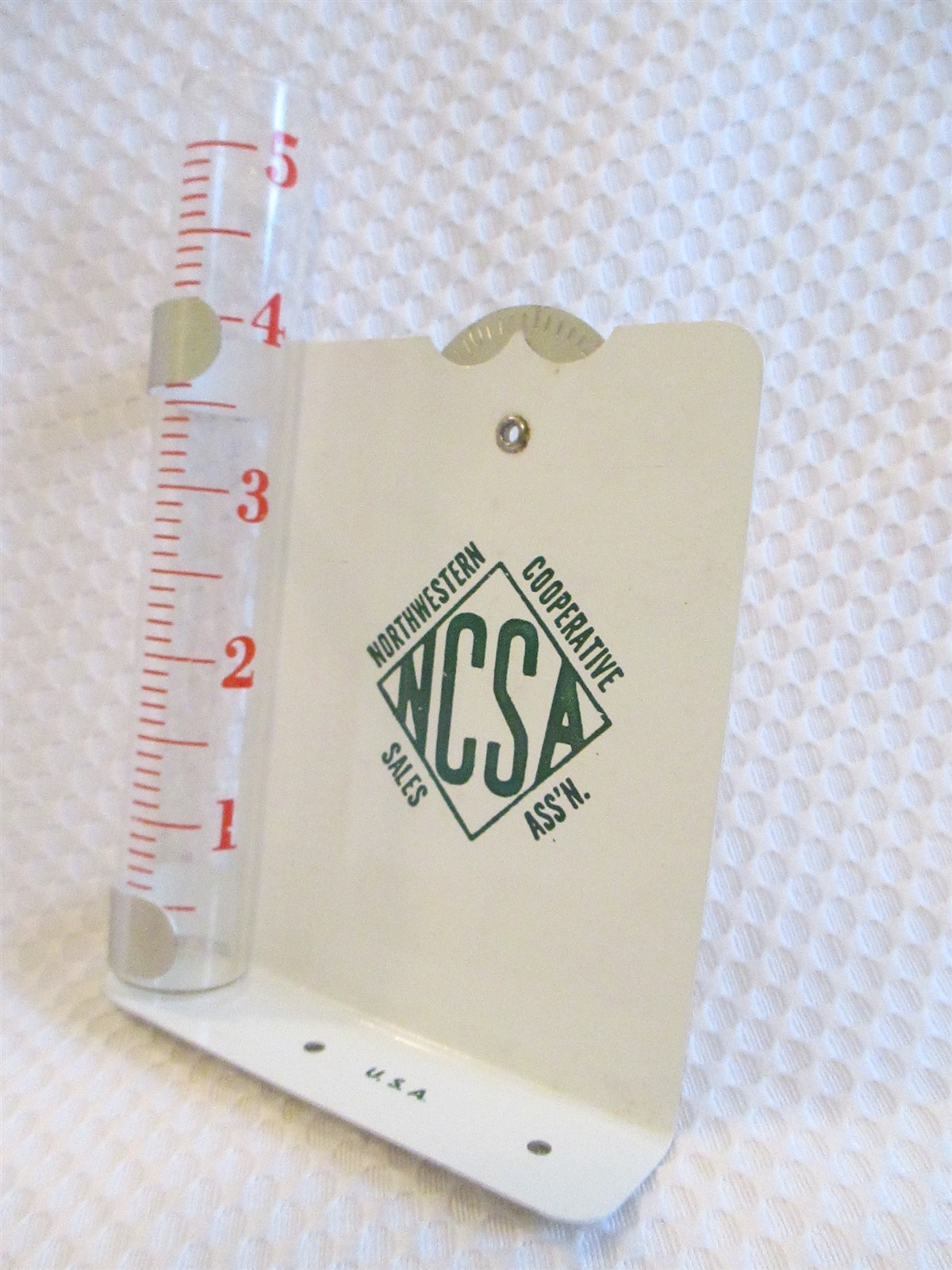 VINTAGE AG METAL ADVERTISING NORTHWESTERN OHIO CO-OP ASSN RAIN GAUGE USA W/BOX