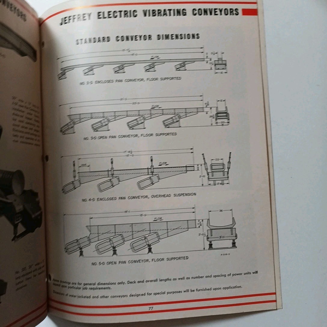 1960s Jeffrey Electric Vibrating Feeders And Conveyors Machinery Catalog 998