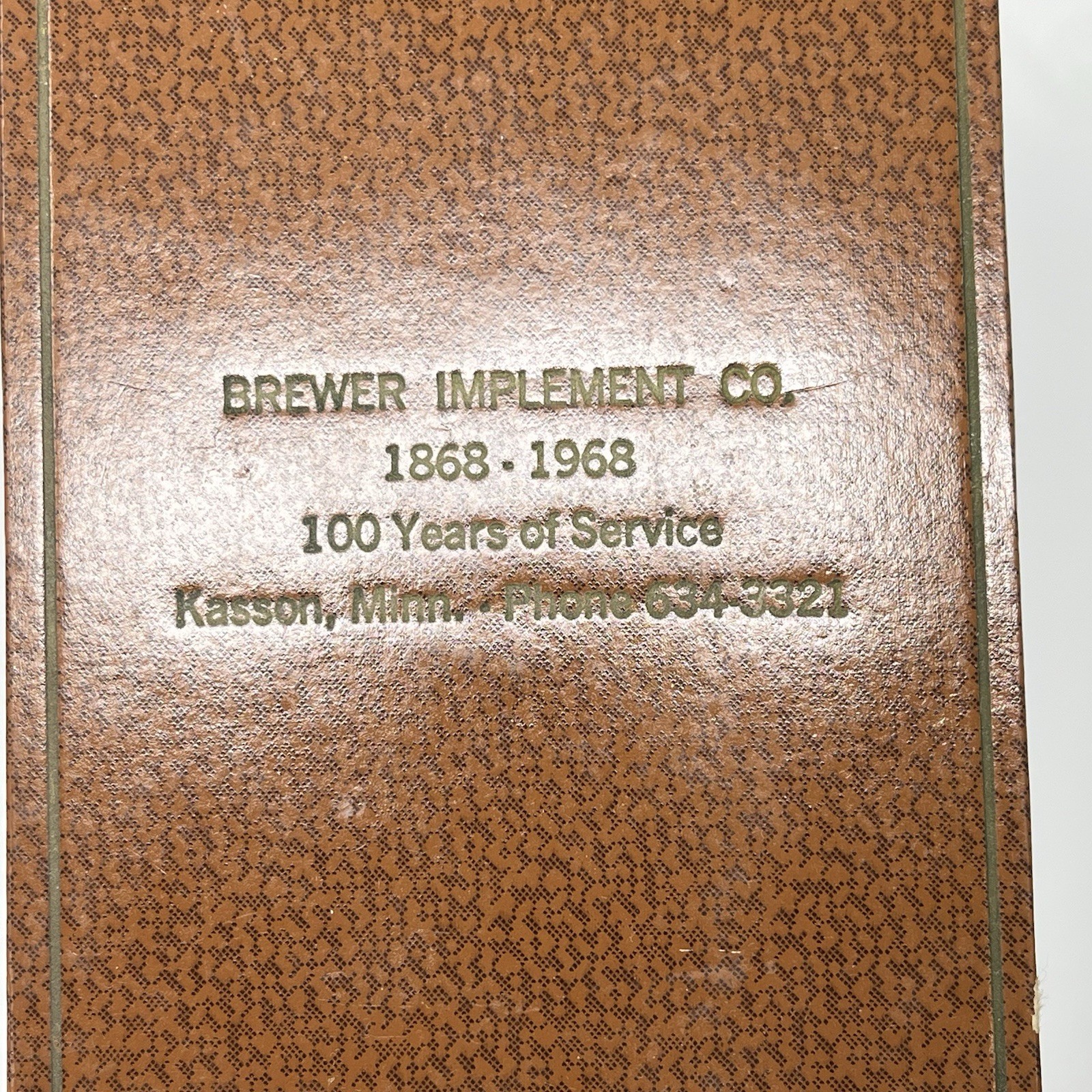 1968 Brewer Implement Company Kasson MN Promotional Address Book Vintage