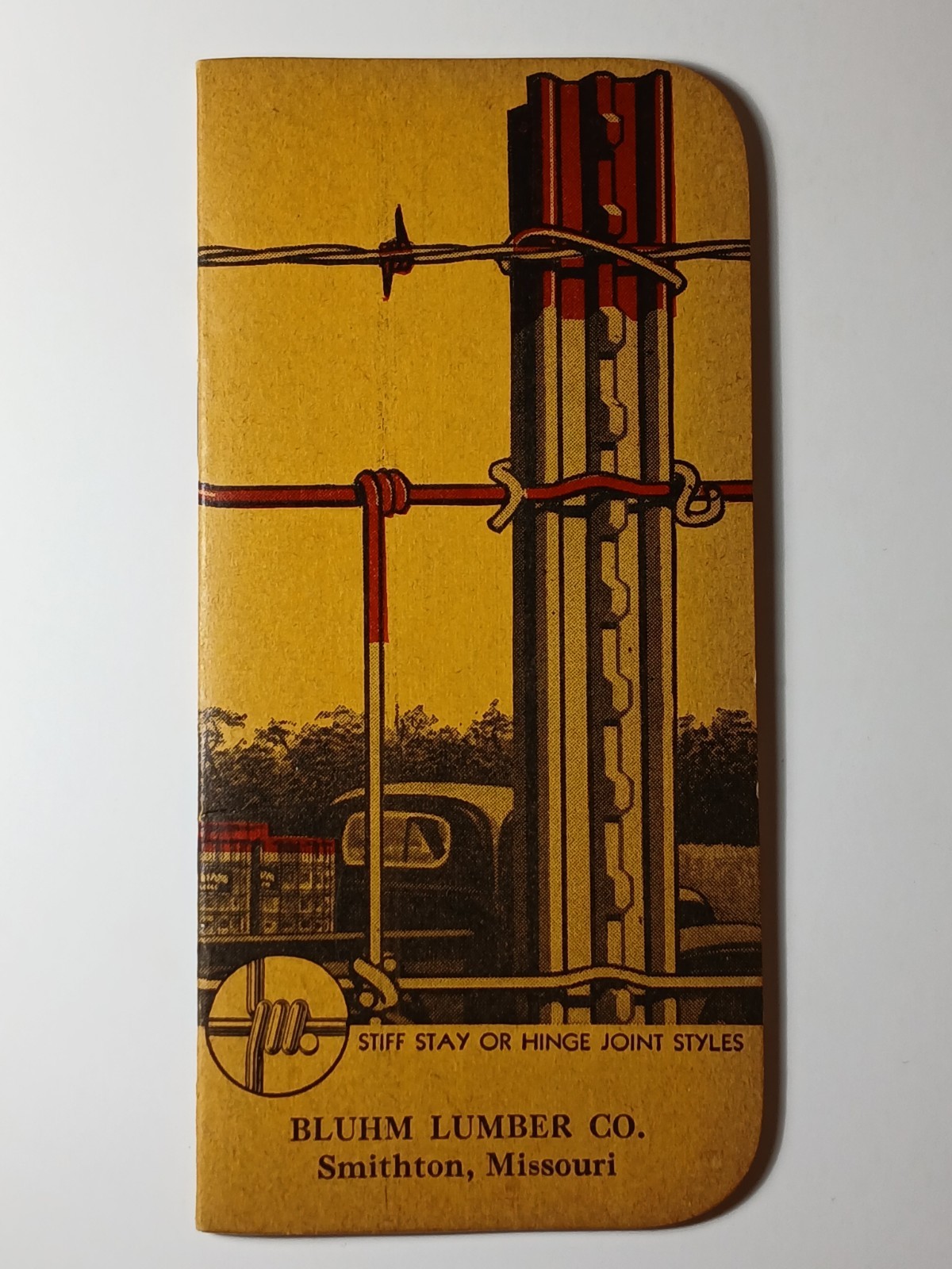 1950s Vintage RED Brand Fence Ledger Book Bluhm Lumber Company Smithton Missouri